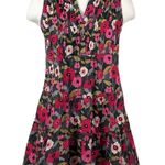 APNY Dress‎ Floral Pintuck Sleeveless Tiered Babydoll Casual Summer Size Medium Pink Photo 0