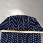 Misook  Heritage Knit Jacket Blazer Chevron Spiderweb Print Navy Sz L Photo 7