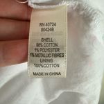 Linda Anderson White Cotton Embroidered Long Roll Tab Sleeve Collared Blouse M Size M Photo 6