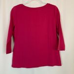 Talbots  | Pink 100% Pima Cotton 3/4 Sleeve Tee Shirt Womens Large Photo 3