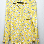 BeachLunchLounge Shirt Womens Large Novelty Bird Print Relaxed Casual Minimalist Photo 0