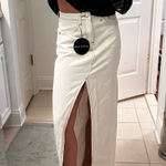 White Fox Boutique  Denim Skirt White Photo 0