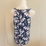 Fortune + Ivy White and Blue Sleeveless Camisole with Cut Out Design Photo 1