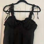 Bustier Black Satin Silky Mini Dress Photo 3