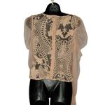 Peach Women's Lace Mesh Long Sleeve Top XL Polyester/Nylon Photo 1