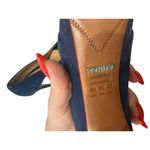 Schutz Navy Suede Peep Toe Platform Heels Gold Tip Size 6B / EU 37 Photo 5