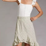 Anthropologie  Beachgold Yellow Grey Asymmetrical Skirt Sz. M Photo 0