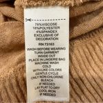 cupio High Low Crewneck Sweater Ribbed Sleeves/Hemline Womens Large Tan Cozycore Photo 4