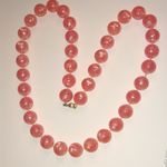 Vintage Pink Swirl Shimmer Iridescent Beads Chunky Beaded Retro Boho Necklace Photo 3