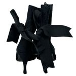 Hollywould Black Lace Overlay Ankle Boots 6.5 – Pointed Toe Bow Tie Photo 5