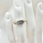 Zales 10K Two Tone White Gold Diamond & Tanzanite Ring & Pendant Set .04 ctw 3.6 Photo 3