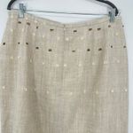 Bianca Nygaard Linen Blend Skirt Beige Brown Embellished Midi Lagenlook Size 16 Tan Photo 8
