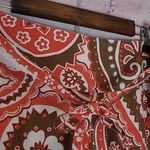 Talbots CUVED HEM FLOWY PAISLEY FLORAL ORANGE BROWN A LINE SKIRT 12 PETITE Photo 2