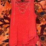 Banana Republic Red/Pink Lace Up Tank Top Photo 0
