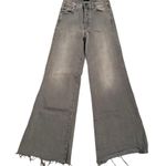 Mother Size 26 Tomcat Roller Fray Jeans Gray Black Wide Leg Trendy Baggy Stretch Photo 1