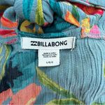 Billabong Night Twist Mini Dress Tropical Floral Teal Surfer Girl Loose Size L Photo 7