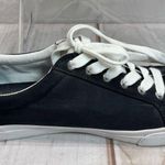 Tommy Hilfiger Twilight Black Fabric Lace Up Sneakers Red White Blue Stripes Photo 2