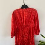 Sandro Azelie Silk-blend Red Satin-Jacquard Mini Dress Photo 8