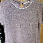 Liberty Love  mauve blouse with beaded necklace collar size medium Photo 0