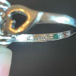 Green jade silver heart ring size 8.75 Photo 6