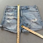 American Eagle  Mom Jean Denim Shorts 18 Distressed Blue Light Wash Faded High Ri Photo 2