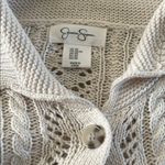 Jessica Simpson  Cream Cable-Knit Cardigan Sweater Photo 1