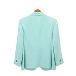 Akris  Cashmere Silk Aqua Blue Button Front Blazer Jacket 12 Photo 4