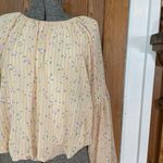 Gianni Bini Maurissa Floral Chiffon Balloon Sleeve Cropped Blouse Sz Medium Photo 4