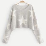 Star cropped sweater Gray Size M Photo 0