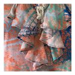 Ralph Lauren Lauren  Pastel Watercolor Drop-Waist Ruffle Dress Large Photo 6