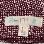 Love Fire Burgundy Pants w Micro Tweed Print Women’s Juniors 11 Stretch Red Size undefined Photo 8