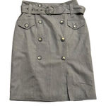 Worthington Elegant Gray Belted Skirt knee length Photo 0