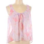 I Love H81 Women's Sleeveless Floral Blouse - Size Large Flowy Sheer Top Photo 1