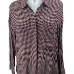 Urban Outfitters  BDG Brown Checkered Plaid Long Sleeve Button Down Shirt Top S Photo 0