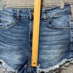 KanCan Denim Shorts Juniors Size 9/28‎ Blue Wash Frayed Hem High Waisted Photo 3