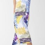 Chico's  Dress Tropical Print‎ Casual Sundress Sz 3 US16 Tie-Back Collage Trapeze Photo 0