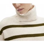 Mango Knitted Turtleneck Dress Marini Khaki Green Stripes NWT Size 4/Small Photo 3