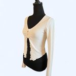 Vintage Y2K Divided white long sleeve ribbed top with bell sleeves Size Small Photo 3