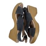 Dansko Jacinda Leather Wedge Sandals Perforated Dark Gray Size 38 8 Photo 3