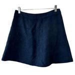 BCBGeneration Navy Blue A-Line Skater Skirt Women's Size 8 Faux Suede Photo 4