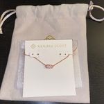 Kendra Scott ~ Grayson Rose Gold Pendant Necklace in White Crystal Photo 0