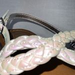 Wonder Nation  Iridescent White Braided Buckle Thong Flat Sandals Size 5 Photo 3