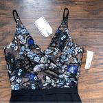 Dress the Population  • Giulia Floral Lace Wrap Dress black silver sequin sheath Photo 2