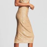 Retrofete Sariah Nude ribbed Sequin knit Dress NEW Tan Photo 2