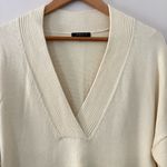 Lafayette 148 New York Knit V Neck Sweater Tunic Cream Cotton Silk Size M Size M Photo 4