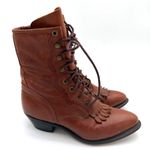 Durango  Vintage Rustic Kiltie Lace Up Prairie Western Ruffle Boots 7 Leather Photo 0