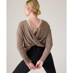 Athleta M Presence Twist Sweatshirt Pyrite Medium Photo 1