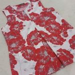 Crosby. White & Pink Floral Pleated Sleeveless Blouse Photo 5