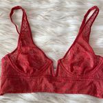 Free People Red & Cream Lace Underwire Bralette Sz XS Photo 0