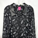 Torrid  Betsey Johnson Plus Size 5X Top Love Kiss Black Button Down Shirt 1196‎ Photo 7